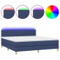 vidaXL Boxspringbett mit Matratze & LED Blau 180x200 cm Stoff vidaXL Boxspringbett mit Matratze & LED Blau 180x200 cm Stoff