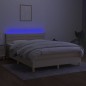 vidaXL Boxspringbett mit Matratze & LED Creme 140x190 cm Stoff vidaXL Boxspringbett mit Matratze & LED Creme 140x190 cm Stoff
