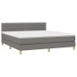 vidaXL Boxspringbett mit Matratze & LED Dunkelgrau 160x200 cm Stoff vidaXL Boxspringbett mit Matratze & LED Dunkelgrau 160x200 cm Stoff