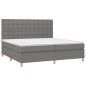 vidaXL Boxspringbett mit Matratze & LED Dunkelgrau 200x200 cm Stoff vidaXL Boxspringbett mit Matratze & LED Dunkelgrau 200x200 cm Stoff