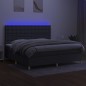 vidaXL Boxspringbett mit Matratze & LED Dunkelgrau 200x200 cm Stoff vidaXL Boxspringbett mit Matratze & LED Dunkelgrau 200x200 cm Stoff
