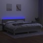 vidaXL Boxspringbett mit Matratze & LED Hellgrau 200x200 cm Stoff vidaXL Boxspringbett mit Matratze & LED Hellgrau 200x200 cm Stoff