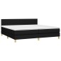 vidaXL Boxspringbett mit Matratze & LED Schwarz 200x200 cm Stoff vidaXL Boxspringbett mit Matratze & LED Schwarz 200x200 cm Stoff