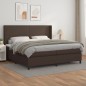 vidaXL Boxspringbett mit Matratze Braun 200x200 cm Kunstleder vidaXL Boxspringbett mit Matratze Braun 200x200 cm Kunstleder