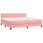 vidaXL Boxspringbett mit Matratze & LED Rosa 200x200 cm Samt vidaXL Boxspringbett mit Matratze & LED Rosa 200x200 cm Samt