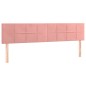 vidaXL Boxspringbett mit Matratze & LED Rosa 200x200 cm Samt vidaXL Boxspringbett mit Matratze & LED Rosa 200x200 cm Samt