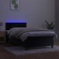 vidaXL Boxspringbett mit Matratze & LED Schwarz 90x190 cm Samt vidaXL Boxspringbett mit Matratze & LED Schwarz 90x190 cm Samt