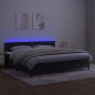 vidaXL Boxspringbett mit Matratze & LED Schwarz 200x200 cm Samt vidaXL Boxspringbett mit Matratze & LED Schwarz 200x200 cm Samt