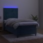 vidaXL Boxspringbett mit Matratze & LED Dunkelblau 90x190 cm Samt vidaXL Boxspringbett mit Matratze & LED Dunkelblau 90x190 cm Samt