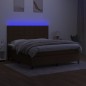 vidaXL Boxspringbett mit Matratze & LED Dunkelbraun 180x200 cm Stoff vidaXL Boxspringbett mit Matratze & LED Dunkelbraun 180x200 cm Stoff