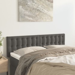 vidaXL Kopfteile 2 Stk. Dunkelgrau 72x5x78/88 cm Samt