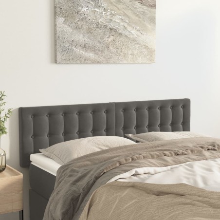 vidaXL Kopfteile 2 Stk. Dunkelgrau 72x5x78/88 cm Samt