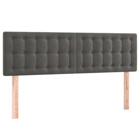vidaXL Kopfteile 2 Stk. Dunkelgrau 72x5x78/88 cm Samt