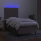 vidaXL Boxspringbett mit Matratze & LED Taupe 80x200 cm Stoff vidaXL Boxspringbett mit Matratze & LED Taupe 80x200 cm Stoff