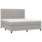 vidaXL Boxspringbett mit Matratze & LED Hellgrau 160x200 cm Stoff vidaXL Boxspringbett mit Matratze & LED Hellgrau 160x200 cm Stoff