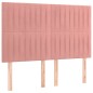 vidaXL Boxspringbett mit Matratze & LED Rosa 140x190 cm Samt vidaXL Boxspringbett mit Matratze & LED Rosa 140x190 cm Samt