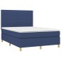 vidaXL Boxspringbett mit Matratze & LED Blau 140x190 cm Stoff vidaXL Boxspringbett mit Matratze & LED Blau 140x190 cm Stoff