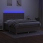 vidaXL Boxspringbett mit Matratze & LED Taupe 160x200 cm Stoff vidaXL Boxspringbett mit Matratze & LED Taupe 160x200 cm Stoff