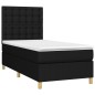 vidaXL Boxspringbett mit Matratze & LED Schwarz 100x200 cm Stoff vidaXL Boxspringbett mit Matratze & LED Schwarz 100x200 cm Stoff