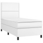 vidaXL Boxspringbett mit Matratze & LED Weiß 80x200 cm Kunstleder vidaXL Boxspringbett mit Matratze & LED Weiß 80x200 cm Kunstleder