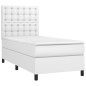 vidaXL Boxspringbett mit Matratze & LED Weiß 90x200 cm Kunstleder vidaXL Boxspringbett mit Matratze & LED Weiß 90x200 cm Kunstleder