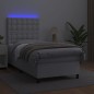 vidaXL Boxspringbett mit Matratze & LED Weiß 90x200 cm Kunstleder vidaXL Boxspringbett mit Matratze & LED Weiß 90x200 cm Kunstleder