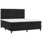 vidaXL Boxspringbett mit Matratze & LED Schwarz 180x200 cm Samt vidaXL Boxspringbett mit Matratze & LED Schwarz 180x200 cm Samt