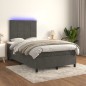 vidaXL Boxspringbett mit Matratze & LED Dunkelgrau 120x200 cm Samt vidaXL Boxspringbett mit Matratze & LED Dunkelgrau 120x200 cm Samt