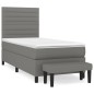 vidaXL Boxspringbett mit Matratze Dunkelgrau 90x190 cm Stoff
