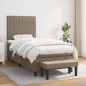 vidaXL Boxspringbett mit Matratze Taupe 90x200 cm Stoff vidaXL Boxspringbett mit Matratze Taupe 90x200 cm Stoff