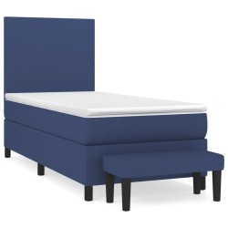 vidaXL Boxspringbett mit Matratze Blau 80x200 cm Stoff