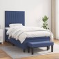 vidaXL Boxspringbett mit Matratze Blau 80x200 cm Stoff vidaXL Boxspringbett mit Matratze Blau 80x200 cm Stoff
