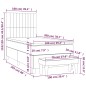 vidaXL Boxspringbett mit Matratze Dunkelgrau 100x200 cm Stoff