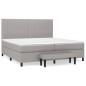 vidaXL Boxspringbett mit Matratze Hellgrau 200x200 cm Stoff vidaXL Boxspringbett mit Matratze Hellgrau 200x200 cm Stoff
