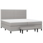 vidaXL Boxspringbett mit Matratze Hellgrau 200x200 cm Stoff vidaXL Boxspringbett mit Matratze Hellgrau 200x200 cm Stoff
