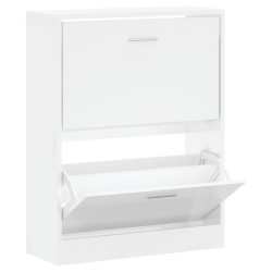 vidaXL Schuhschrank Hochglanz-Weiß 63x24x81 cm Holzwerkstoff