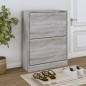 vidaXL Schuhschrank Grau Sonoma 63x24x81 cm Holzwerkstoff vidaXL Schuhschrank Grau Sonoma 63x24x81 cm Holzwerkstoff