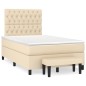 vidaXL Boxspringbett mit Matratze Creme 120x200 cm Stoff vidaXL Boxspringbett mit Matratze Creme 120x200 cm Stoff