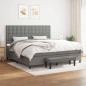 vidaXL Boxspringbett mit Matratze Dunkelgrau 200x200 cm Stoff vidaXL Boxspringbett mit Matratze Dunkelgrau 200x200 cm Stoff