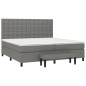vidaXL Boxspringbett mit Matratze Dunkelgrau 200x200 cm Stoff vidaXL Boxspringbett mit Matratze Dunkelgrau 200x200 cm Stoff