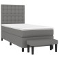vidaXL Boxspringbett mit Matratze Dunkelgrau 80x200 cm Stoff vidaXL Boxspringbett mit Matratze Dunkelgrau 80x200 cm Stoff