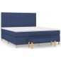 vidaXL Boxspringbett mit Matratze Blau 160x200 cm Stoff vidaXL Boxspringbett mit Matratze Blau 160x200 cm Stoff
