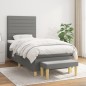 vidaXL Boxspringbett mit Matratze Dunkelgrau 80x200 cm Stoff vidaXL Boxspringbett mit Matratze Dunkelgrau 80x200 cm Stoff