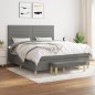 vidaXL Boxspringbett mit Matratze Dunkelgrau 180x200 cm Stoff vidaXL Boxspringbett mit Matratze Dunkelgrau 180x200 cm Stoff