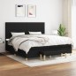vidaXL Boxspringbett mit Matratze Schwarz 200x200 cm Stoff vidaXL Boxspringbett mit Matratze Schwarz 200x200 cm Stoff