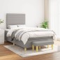 vidaXL Boxspringbett mit Matratze Hellgrau 120x200 cm Stoff vidaXL Boxspringbett mit Matratze Hellgrau 120x200 cm Stoff