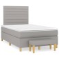 vidaXL Boxspringbett mit Matratze Hellgrau 120x200 cm Stoff vidaXL Boxspringbett mit Matratze Hellgrau 120x200 cm Stoff