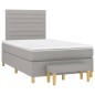 vidaXL Boxspringbett mit Matratze Hellgrau 120x200 cm Stoff vidaXL Boxspringbett mit Matratze Hellgrau 120x200 cm Stoff