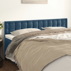 vidaXL Kopfteile 2 Stk. Dunkelblau 100x5x78/88 cm Samt