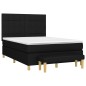 vidaXL Boxspringbett mit Matratze Schwarz 140x200 cm Stoff vidaXL Boxspringbett mit Matratze Schwarz 140x200 cm Stoff